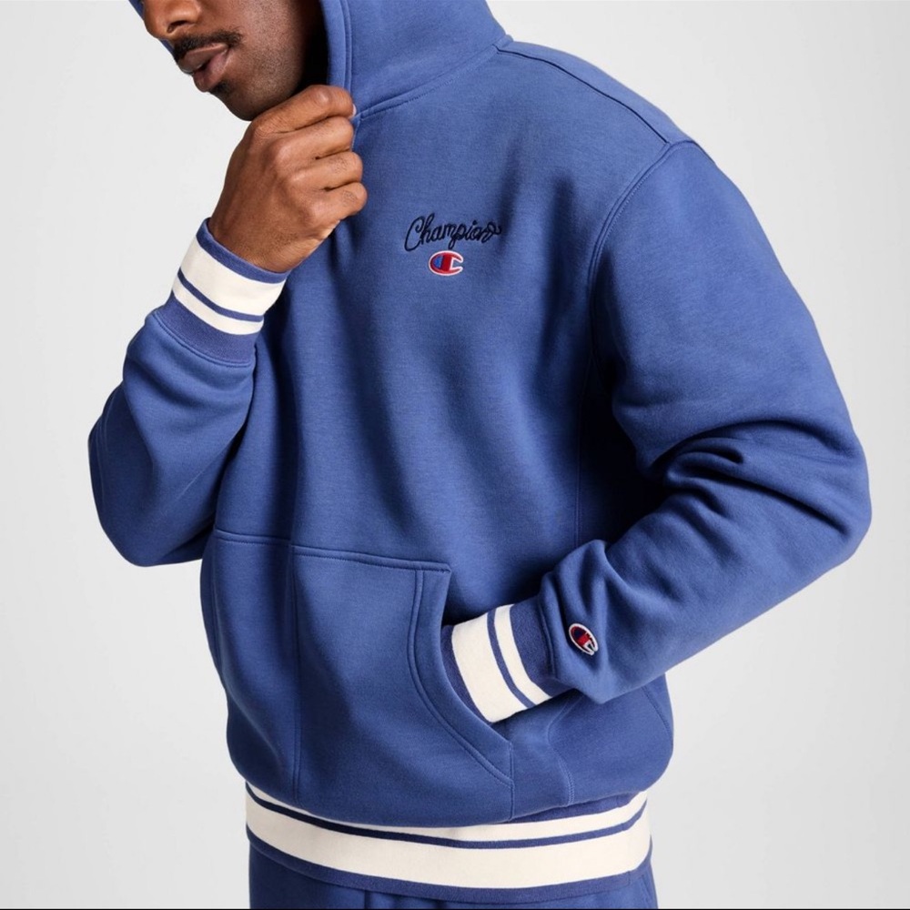 Men’s Pullover Snap Hoodie Size S Color Blue